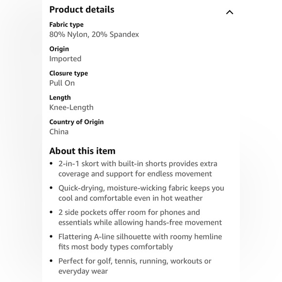 Amazon Navy Active Skort - Picture 3 of 10